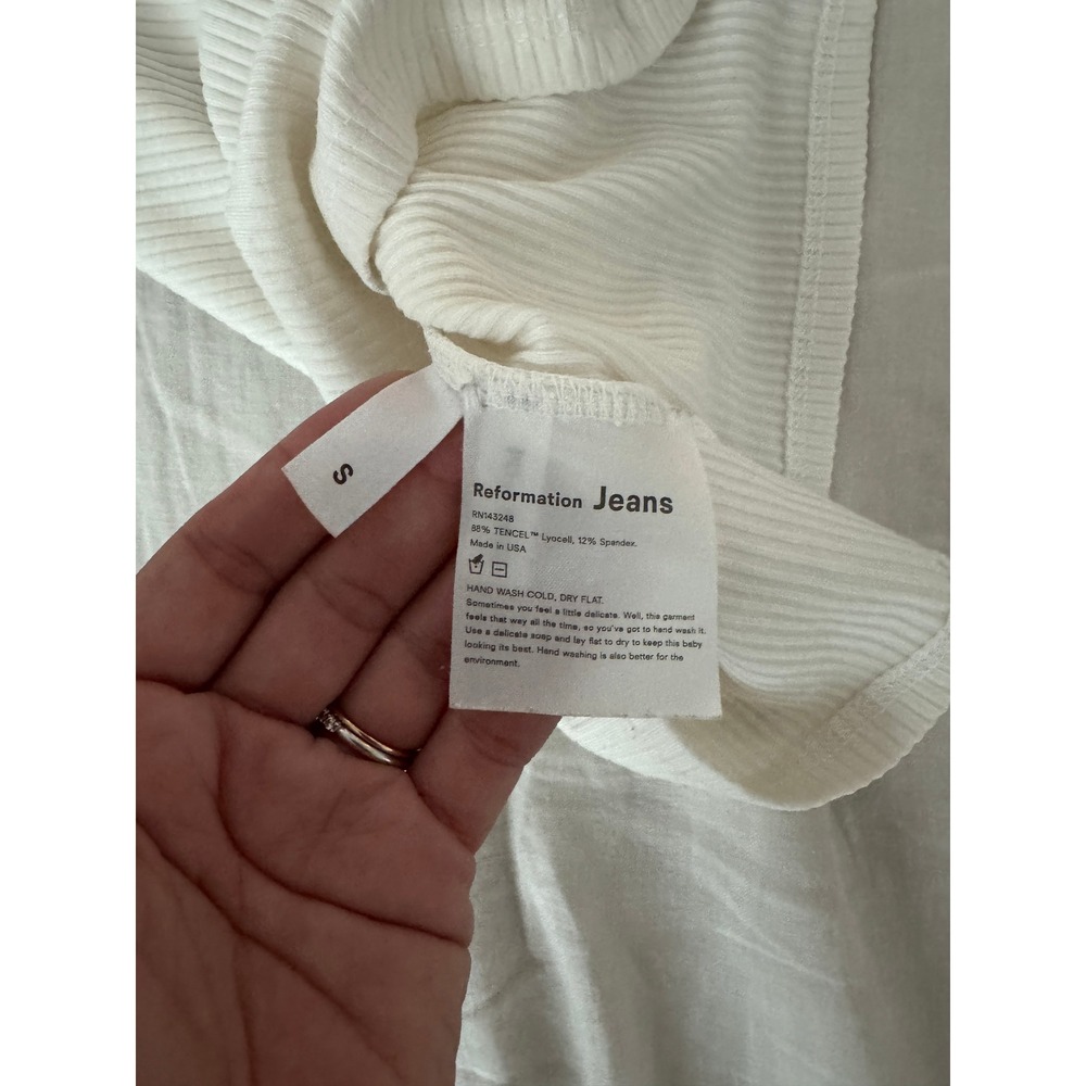 Reformation Ribbed Tank Top Square Neck Size Small - Picture 6 of 6
